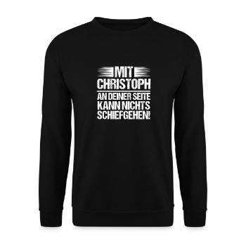 Prénom Chris Christoph - Sweat-shirt Unisexe - noir - Devant - Alina (178cm) & Michal (187cm)