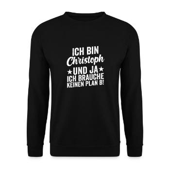 Prénom Chris Christoph - Sweat-shirt Unisexe - noir - Devant - Alina (178cm) & Michal (187cm)