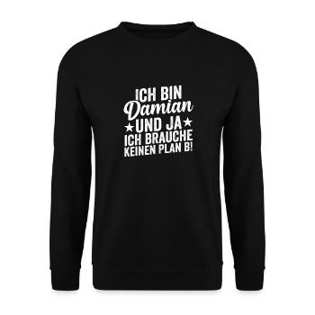 Prénom Damian - Sweat-shirt Unisexe - noir - Devant - Alina (178cm) & Michal (187cm)