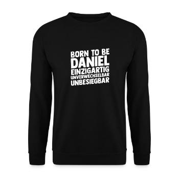 Vorname Daniel - Unisex Pullover - Schwarz - Vorne - Alina (178cm) & Michal (187cm)