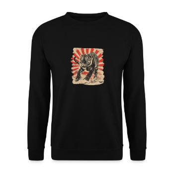 Tigre japonais rétro des années 80 - Sweat-shirt Unisexe - noir - Devant - Alina (178cm) & Michal (187cm)