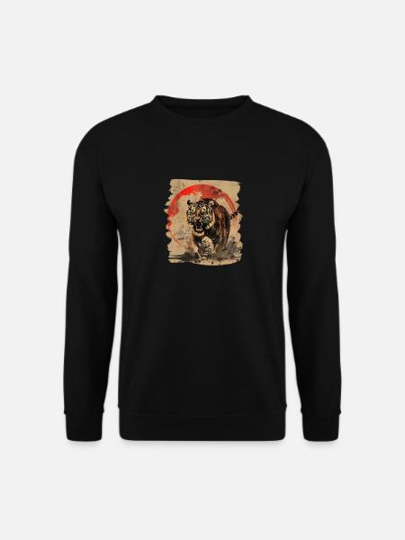 80s Retro Japanese Tiger - Unisex Sweatshirt - black