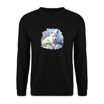 Arctic Fox Polarfüchse Polarfuchs - Unisex Sweatshirt - black - Front - Alina (178cm) & Michal (187cm)