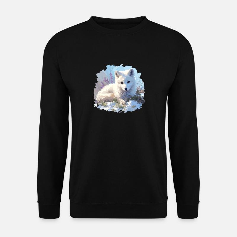Arctic Fox Polarfüchse Polarfuchs - Unisex Pullover - Schwarz