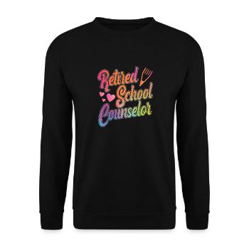 School Counselor Retired - Unisex Pullover - Schwarz - Vorne - Alina (178cm) & Michal (187cm)