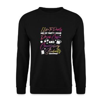 School Counselor Coffee I Like To - Unisex Pullover - Schwarz - Vorne - Alina (178cm) & Michal (187cm)