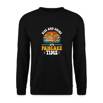 Pancake Breakfast Pancakes - Unisex Sweatshirt - black - Front - Alina (178cm) & Michal (187cm)