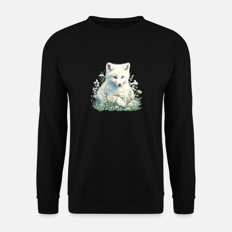 Arctic Fox Polarfüchse Polarfuchs - Unisex Pullover - Schwarz
