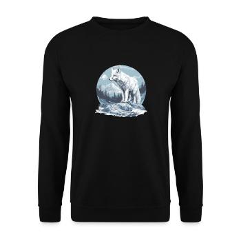 Arctic Fox Polarfüchse Polarfuchs - Unisex Sweatshirt - black - Front - Alina (178cm) & Michal (187cm)