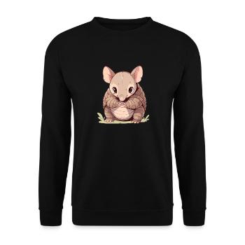 Armadillo Gürteltiere Gürteltier - Unisex Pullover - Schwarz - Vorne - Alina (178cm) & Michal (187cm)