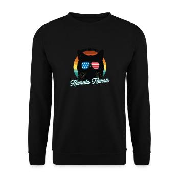 Cat Ladies pour Kamala Harris 2024 - Cat Lady pour - Sweat-shirt Unisexe - noir - Devant - Alina (178cm) & Michal (187cm)