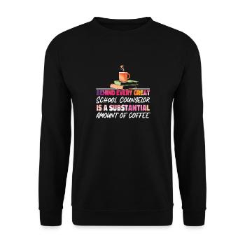 School Counselor Coffee Watercolor - Unisex Pullover - Schwarz - Vorne - Alina (178cm) & Michal (187cm)