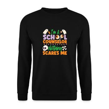 Conseillère scolaire Maman Halloween Je suis - Sweat-shirt Unisexe - noir - Devant - Alina (178cm) & Michal (187cm)