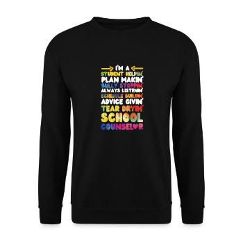 Conseillère scolaire Aquarelle Je suis A - Sweat-shirt Unisexe - noir - Devant - Alina (178cm) & Michal (187cm)