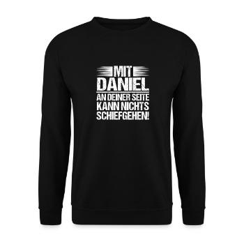Prénom Daniel - Sweat-shirt Unisexe - noir - Devant - Alina (178cm) & Michal (187cm)