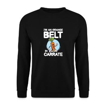I'm an Orange Belt in Carrate für Veganer und - Unisex Pullover - Schwarz - Vorne - Alina (178cm) & Michal (187cm)