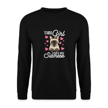 Siamese Cat Siamese Cat - Unisex Sweatshirt - black - Front - Alina (178cm) & Michal (187cm)
