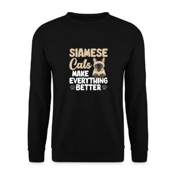 Siamese Cat Siamese Cat - Unisex Sweatshirt - black - Front - Alina (178cm) & Michal (187cm)