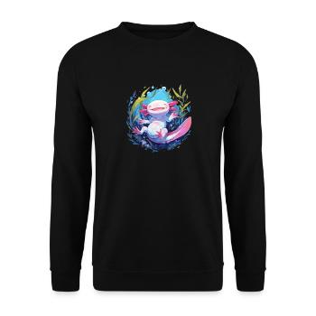 Axolotl - Unisex Sweatshirt - black - Front - Alina (178cm) & Michal (187cm)