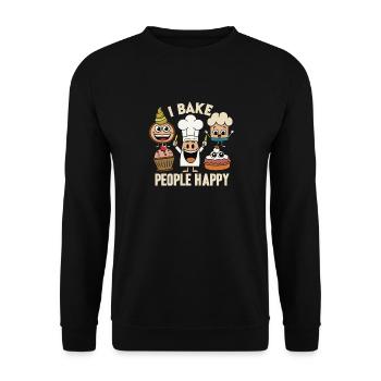 Bake the world a better place - Unisex Sweatshirt - black - Front - Alina (178cm) & Michal (187cm)