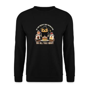 Bake the world a better place - Unisex Sweatshirt - black - Front - Alina (178cm) & Michal (187cm)