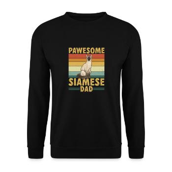Siamkatze Katze Siamese - Unisex Pullover - Schwarz - Vorne - Alina (178cm) & Michal (187cm)