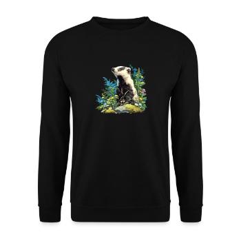 Badger Dachse Dachs - Unisex Pullover - Schwarz - Vorne - Alina (178cm) & Michal (187cm)