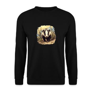 Badger Dachse Dachs - Unisex Pullover - Schwarz - Vorne - Alina (178cm) & Michal (187cm)