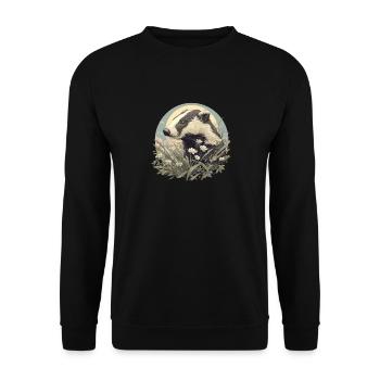 Badger Dachse Dachs - Unisex Pullover - Schwarz - Vorne - Alina (178cm) & Michal (187cm)