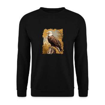 Pygargue à tête blanche Weißkopfseeadler - Sweat-shirt Unisexe - noir - Devant - Alina (178cm) & Michal (187cm)
