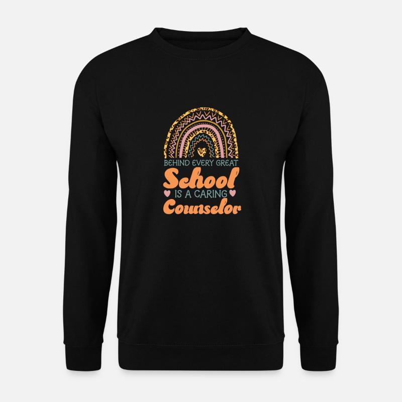 School Counselor Rainbow Behind - Unisex Sweatshirt - black