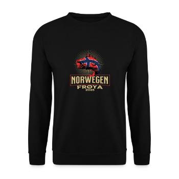 Norwegen Frøya 2025 Fischmotiv - Unisex Pullover - Schwarz - Vorne - Alina (178cm) & Michal (187cm)