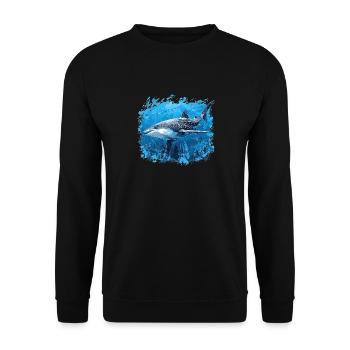 Whale Shark Walhaie Walhai - Unisex Pullover - Schwarz - Vorne - Alina (178cm) & Michal (187cm)