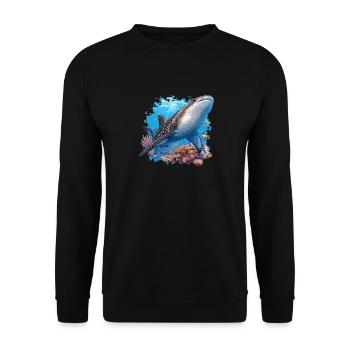 Whale Shark Walhaie Walhai - Unisex Pullover - Schwarz - Vorne - Alina (178cm) & Michal (187cm)
