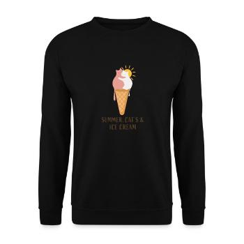 Chats d’été et crème glacée - Sweat-shirt Unisexe - noir - Devant - Alina (178cm) & Michal (187cm)