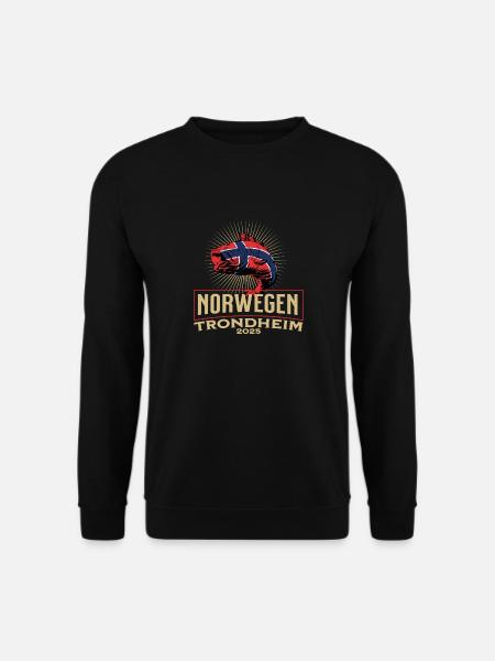 Norway Trondheim 2025 Fish Motif - Unisex Sweatshirt - black