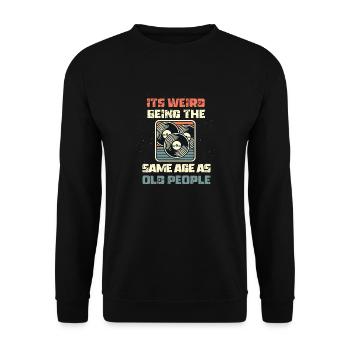 Jahrgang | Klassisch | Klassisch | Alt - Unisex Pullover - Schwarz - Vorne - Alina (178cm) & Michal (187cm)
