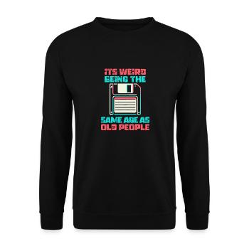 Jahrgang | Klassisch | Klassisch | Alt - Unisex Pullover - Schwarz - Vorne - Alina (178cm) & Michal (187cm)
