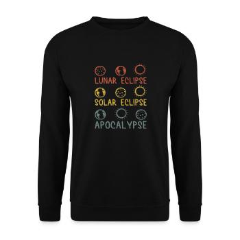 Solar Lunar Eclipse Apocalypse Celestial Event - Unisex Pullover - Schwarz - Vorne - Alina (178cm) & Michal (187cm)