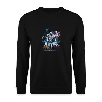 Statue de la Liberté de New York : conception de la foudre - Sweat-shirt Unisexe - noir - Devant - Alina (178cm) & Michal (187cm)