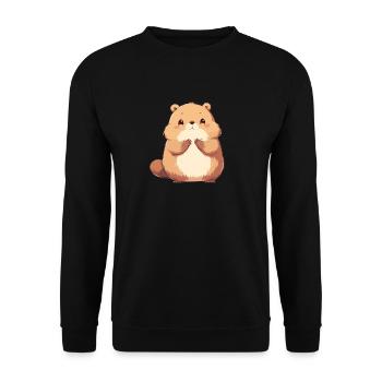 Beaver Biber - Unisex Pullover - Schwarz - Vorne - Alina (178cm) & Michal (187cm)
