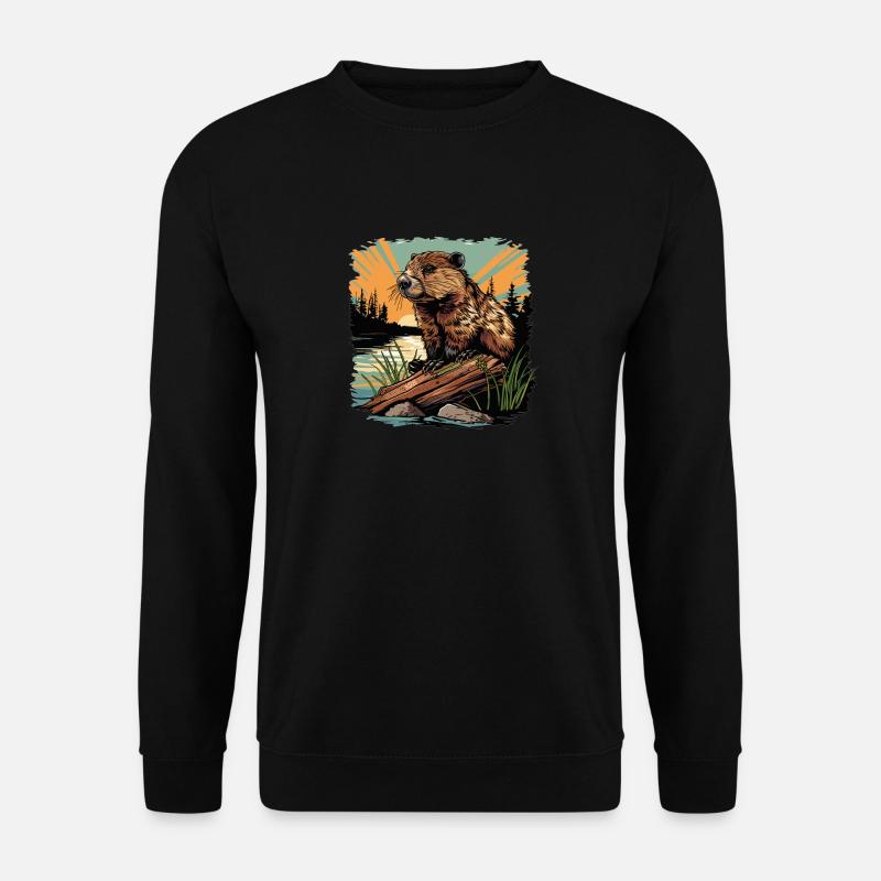Beaver Biber - Unisex Sweatshirt - black