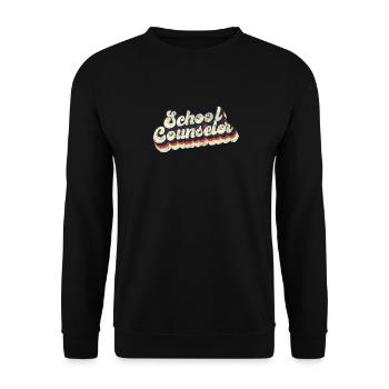 School Counselor Retro Vintage - Unisex Pullover - Schwarz - Vorne - Alina (178cm) & Michal (187cm)