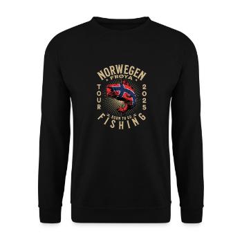 Norwegen Frøya Fishing Tour 2025 - Unisex Pullover - Schwarz - Vorne - Alina (178cm) & Michal (187cm)