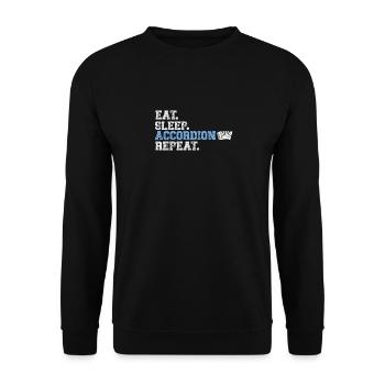 Eat Sleep Accordion Repeat - Unisex Sweatshirt - black - Front - Alina (178cm) & Michal (187cm)