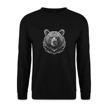 Bear Bären Bär - Unisex Pullover - Schwarz - Vorne - Alina (178cm) & Michal (187cm)