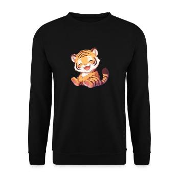 Tiger - Unisex Sweatshirt - black - Front - Alina (178cm) & Michal (187cm)