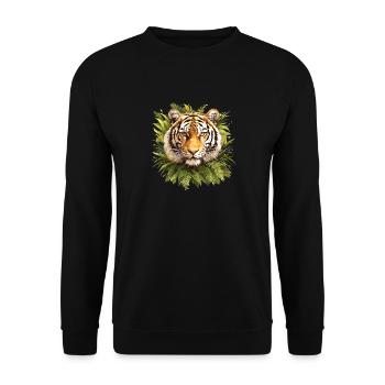 Tiger - Unisex Sweatshirt - black - Front - Alina (178cm) & Michal (187cm)