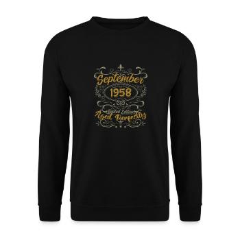 Legenden September 1958 | Schenkung September 1958 - Unisex Pullover - Schwarz - Vorne - Alina (178cm) & Michal (187cm)