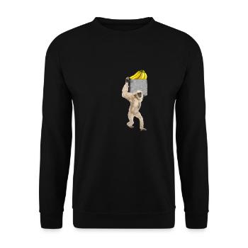 Singe Gibbon Atteignant Une Banane Dans Une Fausse Poche - Sweat-shirt Unisexe - noir - Devant - Alina (178cm) & Michal (187cm)